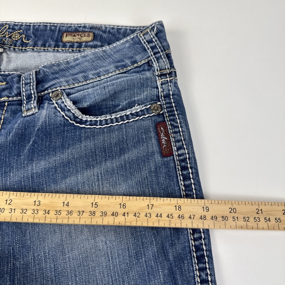 Silver Jeans Frances Capri Women W30 Blue‎ Denim Stretch Medium Wash L1268SVP356 - Picture 10 of 16